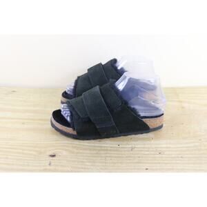 Birkenstock Sandals Womens 4 Kyoto Black Suede Shearling Lined Slides